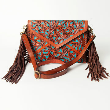 American Darling Envelope Hand Tooled Genuine Leather Women Bag Western Handbag Purse